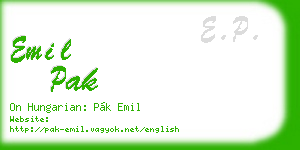 emil pak business card